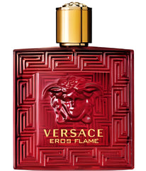 Versace Eros Flame perfume bottle with red and gold design
