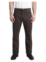 Brown pants worn by a person on a white background