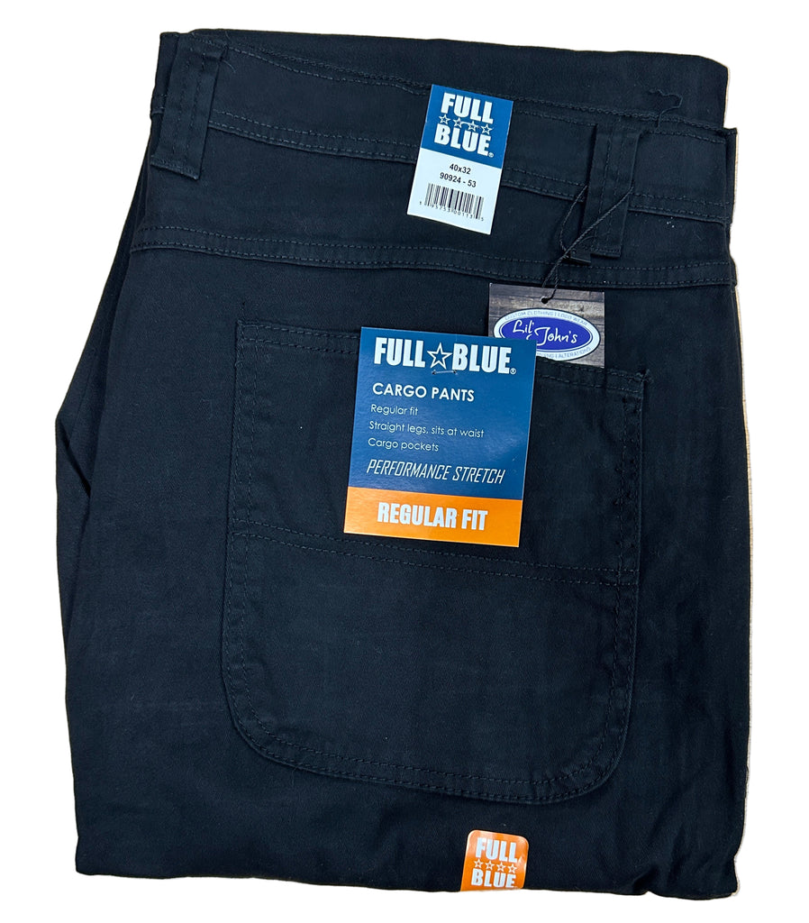 Full Blue-Cargo Twill Pants-Black