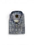 Folded shirt with a pattern on a white background