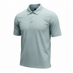 Light gray polo shirt on a white background
