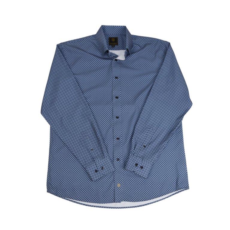 F/X Fusion - Foulard Print - Navy/Royal - LS Sports Shirt