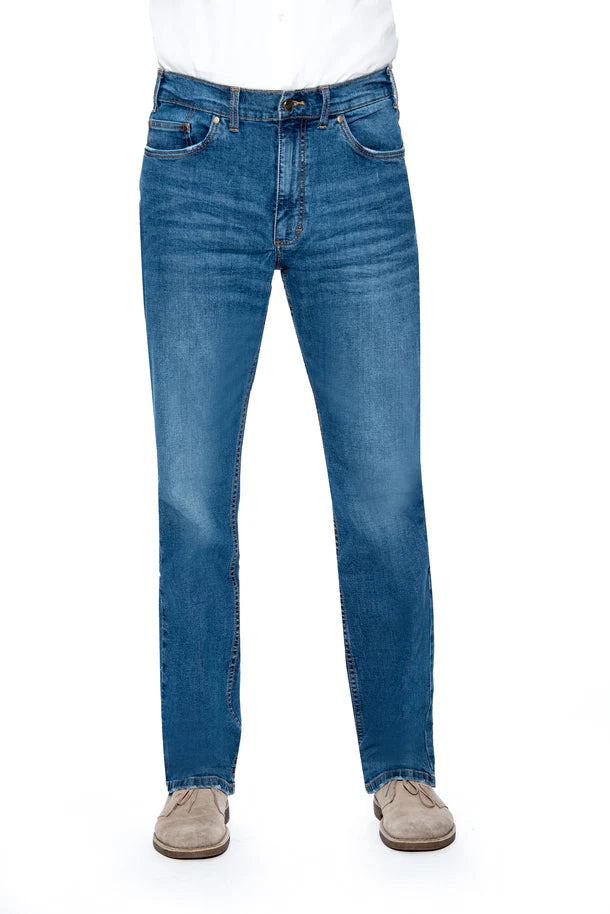 Grand River - Marina Medium Stone Wash -  Stretch Jeans - Traditional Straight Cut = 198-2