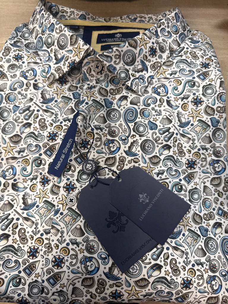 Luchiano Visconti Modern Fit SS Shirt with Shells