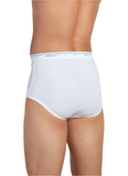 White underwear with brand logo on a plain background
