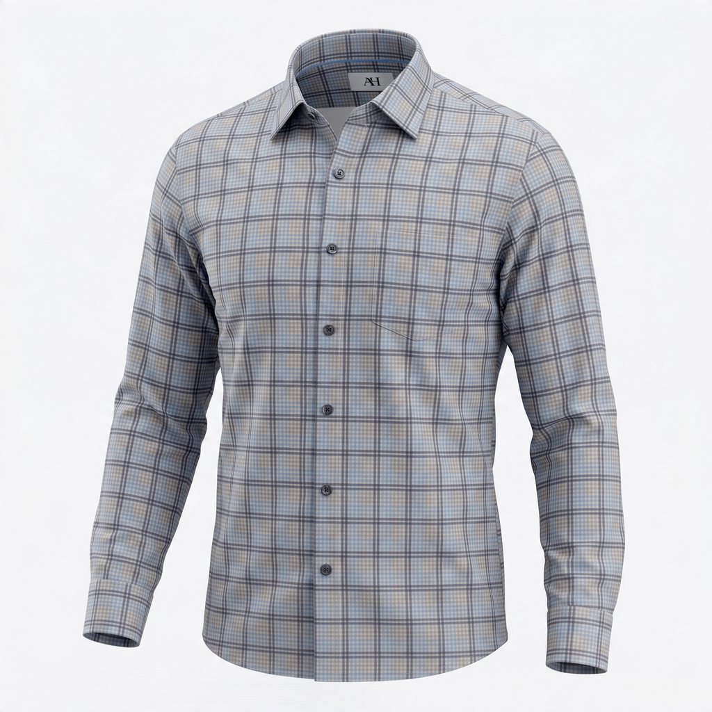 AH - plaid - LS Sports Shirt