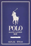 Polo Ralph Lauren Blue eau de toilette packaging with horse and polo stick design on a blue background