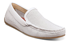 Florsheim White Oval Perf Driver Shoe in size 12 m, 13 m, 14 m at lil johns big and tall 