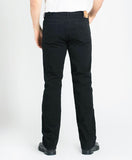 back view of man wearing black jeans and white shirt