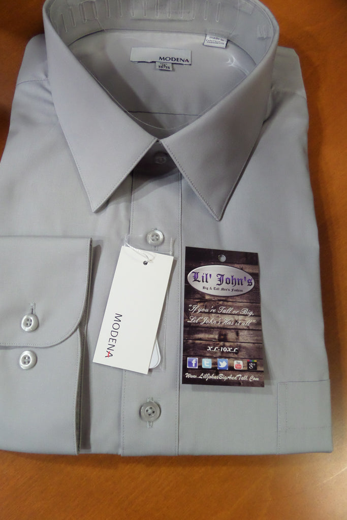 MODENA GREY POPLIN DRESS SHIRT