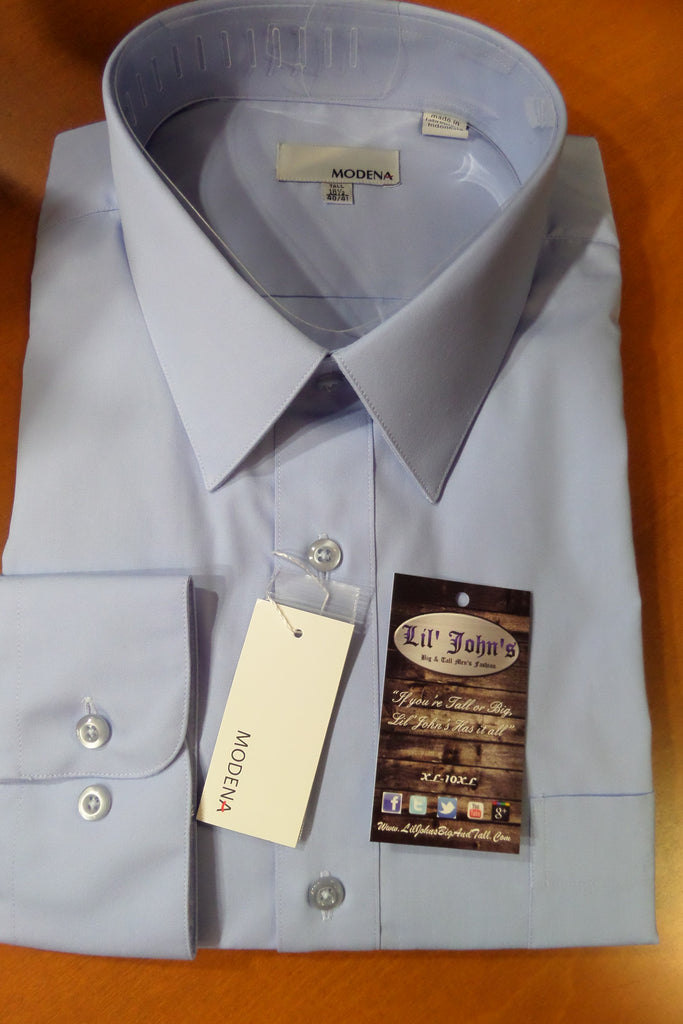 MODENA POWDER BLUE POPLIN DRESS SHIRT