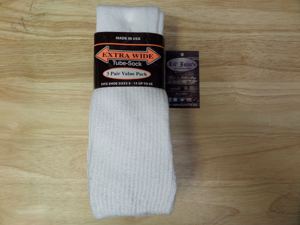 Extra Wide 3 Pack Crew Socks size: 9-15