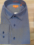 Indigo pattern print Tallia long sleeve sports shirt at lil johns big and tall