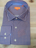 Tallia Big and Tall dress shirt in orange and blue burst print sports shirts at Lil johns big and tall