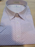100% Pure cotton Non-Iron short sleeve Sports shirt with a Mauve color Print design. at Lil Johns Big and Tall Mens Clothier
