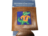Smathers and Branson quality genuine leather Koozie with a University of Florida Gator stitch work in front only at pensacola best mens clothing shop Lil Johns big and tall