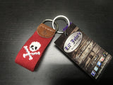 Smathers & Branson Skull and Bones key chain with genuine leather accents at lil johns big and tall mens fashion