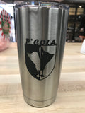 lil johns big and tall own john edwin label pensacola pelican 20oz stainless steal tumbler witn engraved pensacola pelican 