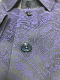 Tallia Purple Paisley Sports Shirt