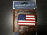 Smathers and Branson quality genuine leather Koozie with a american flag stitch work in front only at pensacola best mens clothing shop Lil Johns big and tall