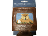 Smathers and Branson quality genuine leather Koozie with a Gopher golfer stitch work in front only at pensacola best mens clothing shop Lil Johns big and tall