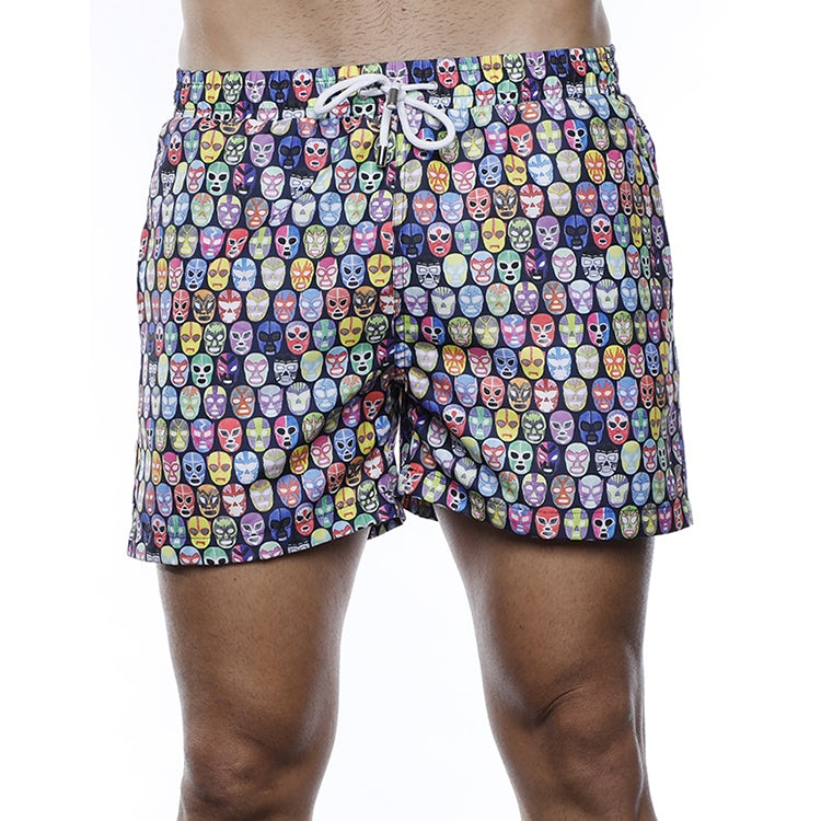 Luchiano Visconti Wrestler Masks Swim Trunks